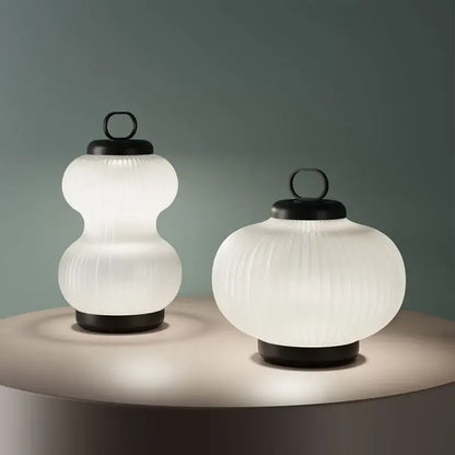 Minimalist black & white glass chandelier bedroom lantern light