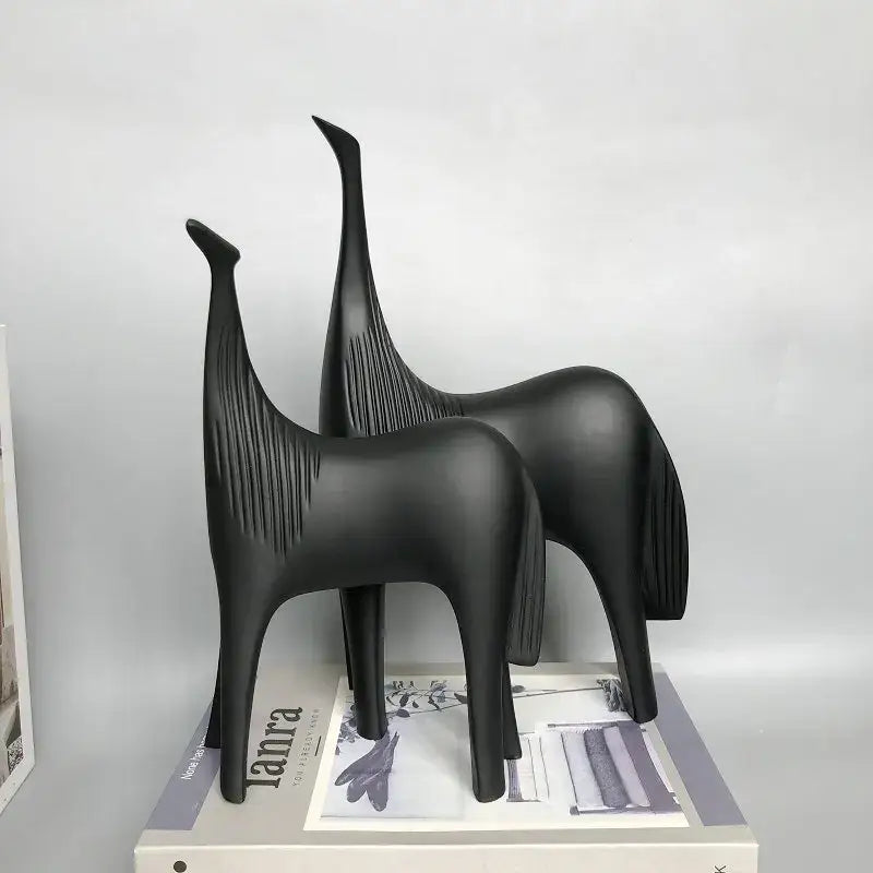 Minimalist black & white horse abstract ornaments living room decor