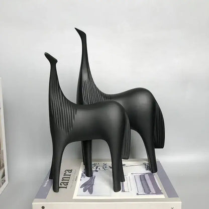 Minimalist black & white horse abstract ornaments living room decor