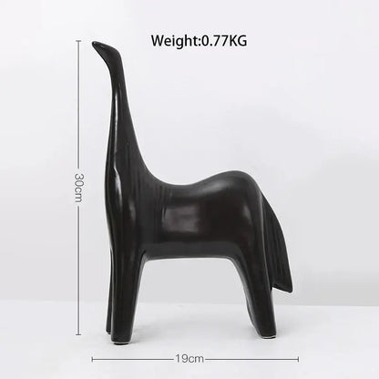 Minimalist black & white horse abstract ornaments living room decor