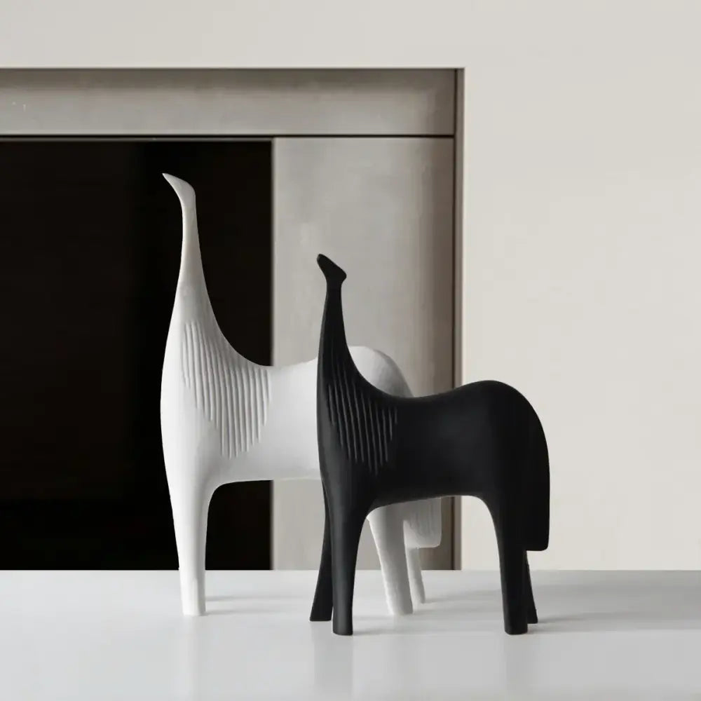 Minimalist black & white horse abstract ornaments living room decor