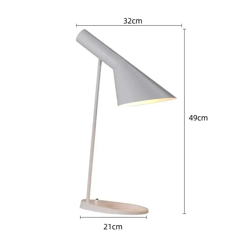 Minimalist black & white industrial iron table lamp for bedroom