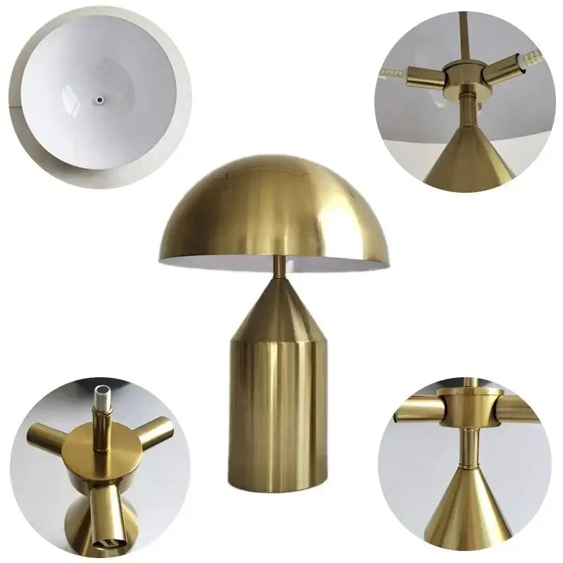 Minimalist black & white iron mushroom table lamp bedroom lighting