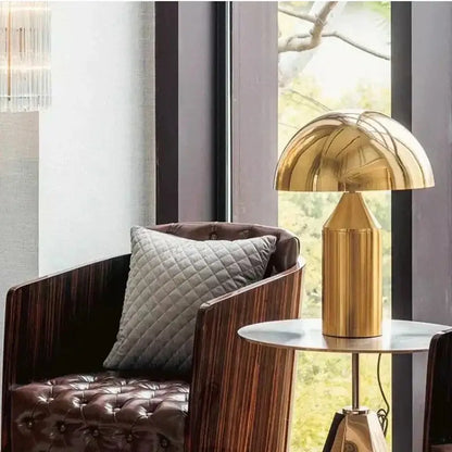 Minimalist black & white iron mushroom table lamp bedroom lighting