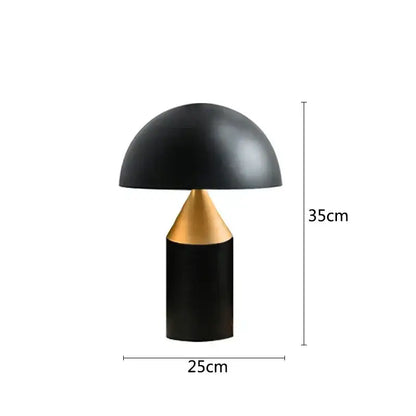 Minimalist black & white iron mushroom table lamp bedroom lighting