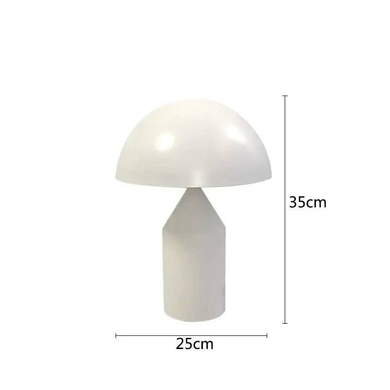 Minimalist black & white iron mushroom table lamp bedroom lighting