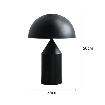 Minimalist black & white iron mushroom table lamp bedroom lighting