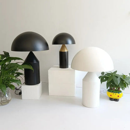 Minimalist black & white iron mushroom table lamp bedroom lighting