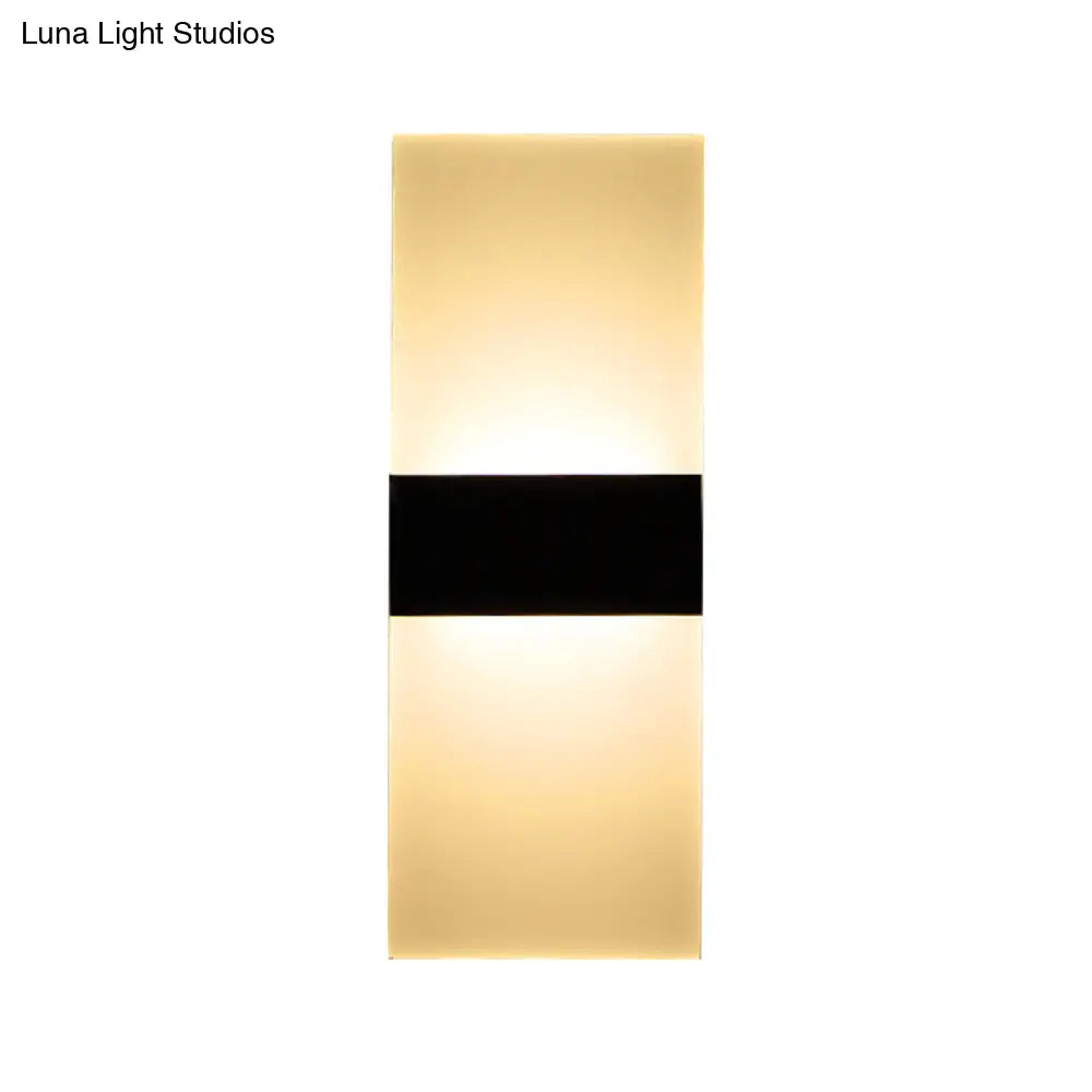 DecorBites™ Minimalist Black/White Rectangular LED Sconce Light - Thinnest Wall Mounted Lamp in Warm/White Light - 11.5"/16" W