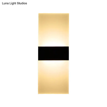 DecorBites™ Minimalist Black/White Rectangular LED Sconce Light - Thinnest Wall Mounted Lamp in Warm/White Light - 11.5"/16" W