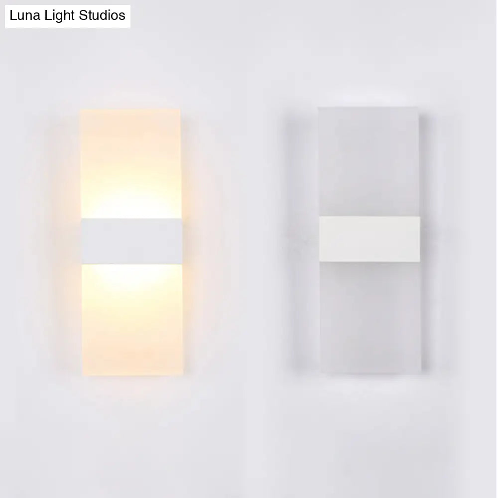 DecorBites™ Minimalist Black/White Rectangular LED Sconce Light - Thinnest Wall Mounted Lamp in Warm/White Light - 11.5"/16" W