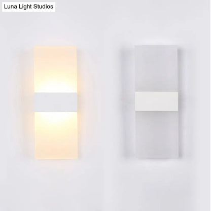 DecorBites™ Minimalist Black/White Rectangular LED Sconce Light - Thinnest Wall Mounted Lamp in Warm/White Light - 11.5"/16" W