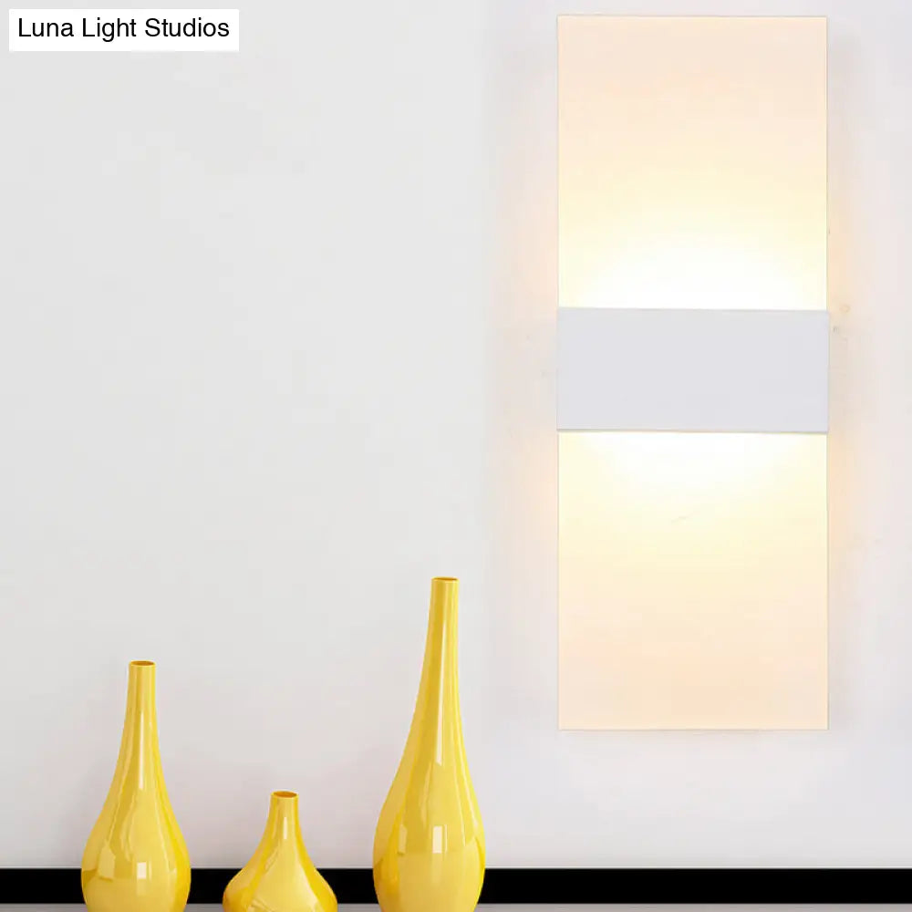 DecorBites™ Minimalist Black/White Rectangular LED Sconce Light - Thinnest Wall Mounted Lamp in Warm/White Light - 11.5"/16" W