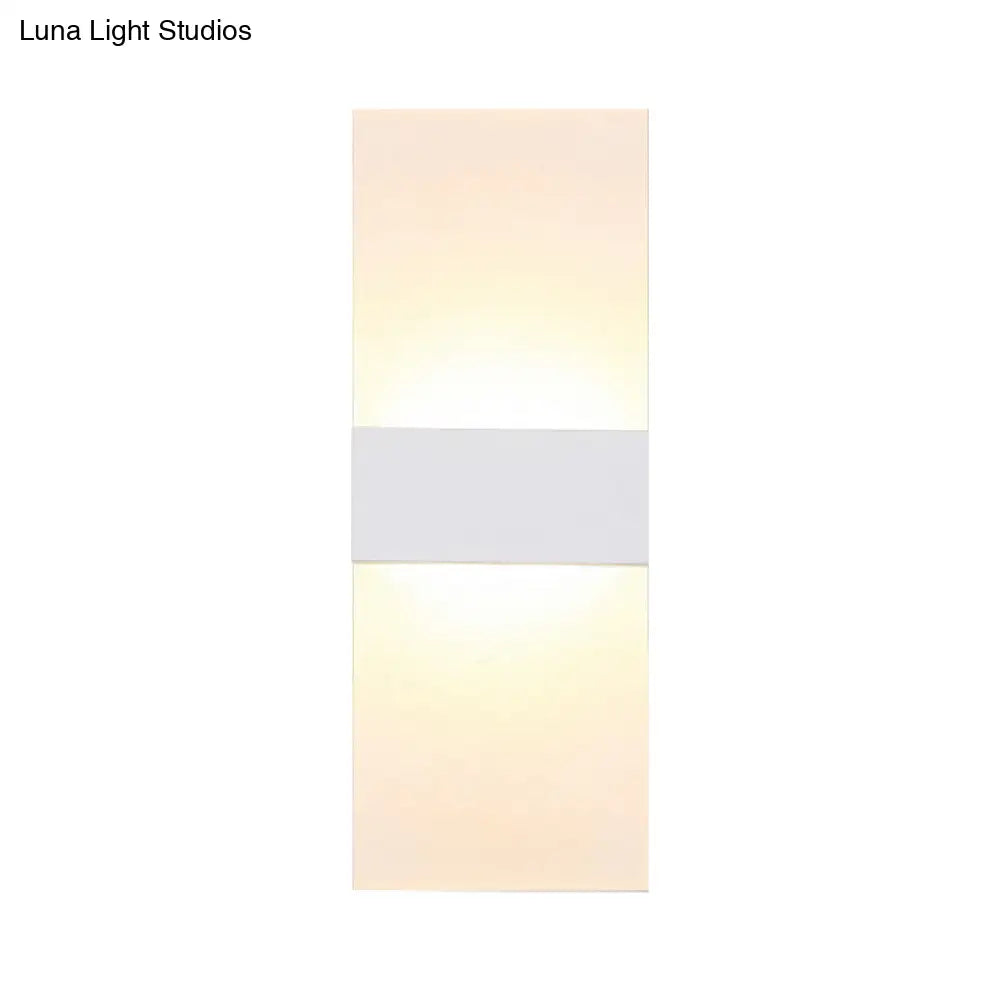 DecorBites™ Minimalist Black/White Rectangular LED Sconce Light - Thinnest Wall Mounted Lamp in Warm/White Light - 11.5"/16" W