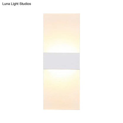 DecorBites™ Minimalist Black/White Rectangular LED Sconce Light - Thinnest Wall Mounted Lamp in Warm/White Light - 11.5"/16" W