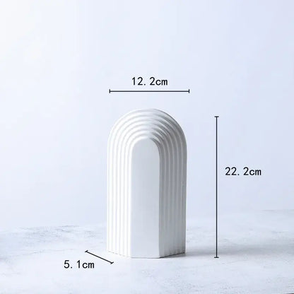 Minimalist black & white semicircular arch bookends living room decor