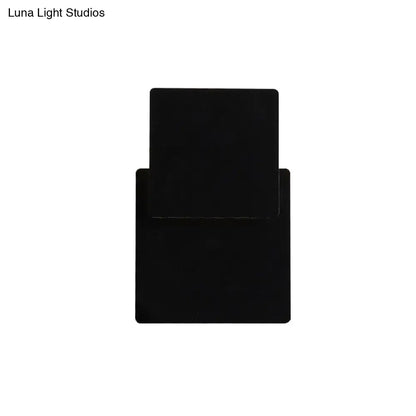 Minimalist black & white square wall lamp bedroom smd light source