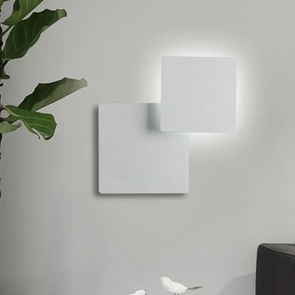 Minimalist black & white square wall lamp bedroom smd light source