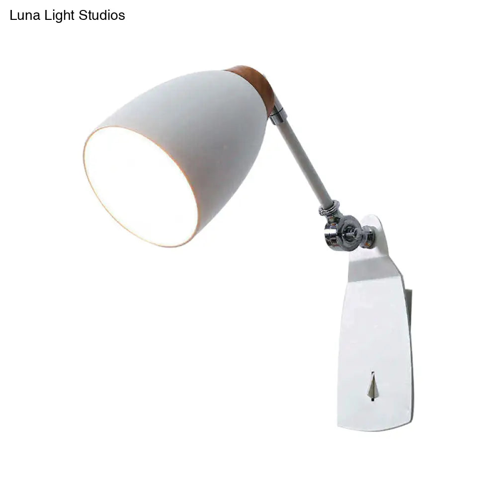 DecorBites™ Minimalist Black/White Tapered Wall Sconce Light with Switch – Ideal for Study