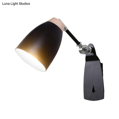 DecorBites™ Minimalist Black/White Tapered Wall Sconce Light with Switch – Ideal for Study