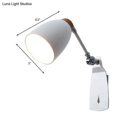 DecorBites™ Minimalist Black/White Tapered Wall Sconce Light with Switch – Ideal for Study