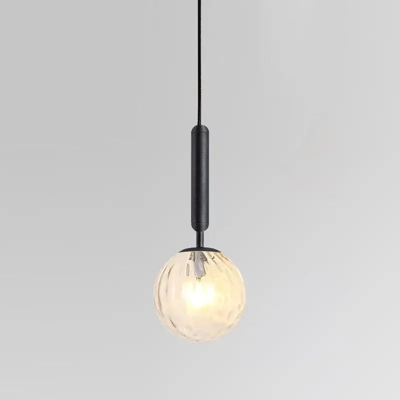 Minimalist blue pink & gray glass ball pendant light living room