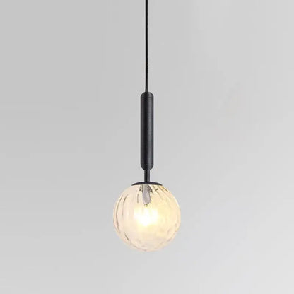 Minimalist blue pink & gray glass ball pendant light living room