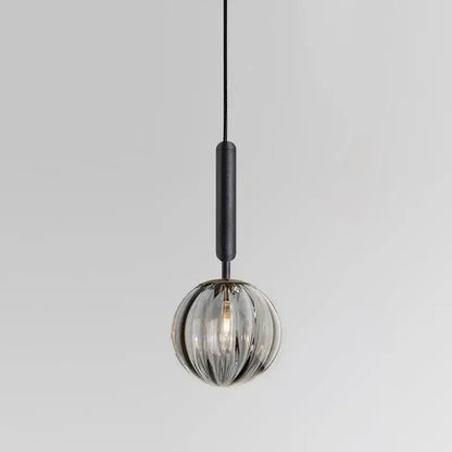 Minimalist blue pink & gray glass ball pendant light living room