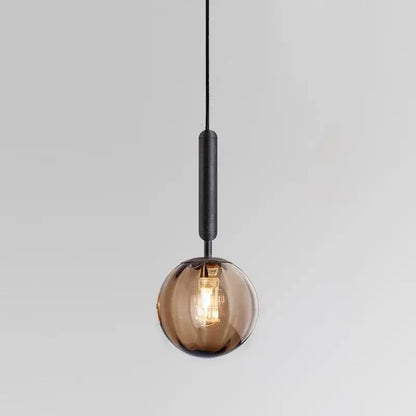 Minimalist blue pink & gray glass ball pendant light living room