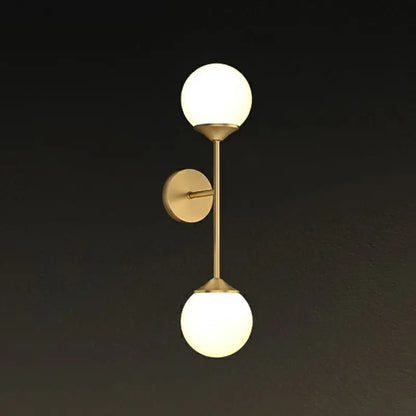 Minimalist brass and frosted glass led wall lamp for dining room