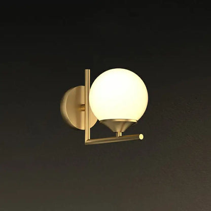Minimalist brass and frosted glass led wall lamp for dining room