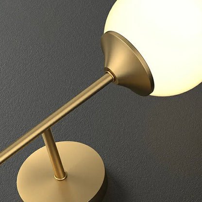 Minimalist brass and frosted glass led wall lamp for dining room