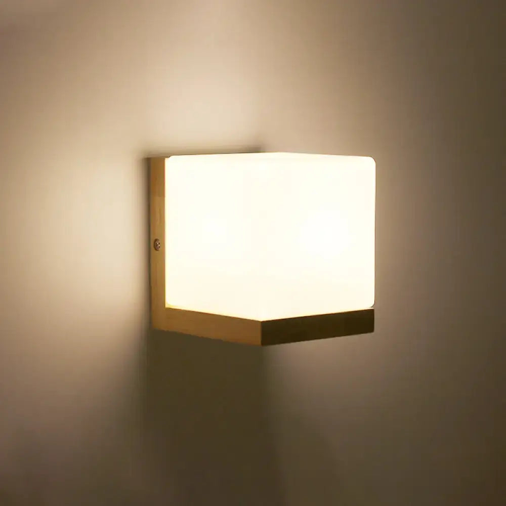 Minimalist brass and glass geometric wall sconce bedroom light