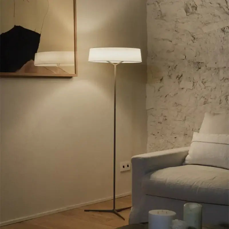 Minimalist brass and white fabric dama pendant lamp for kitchens