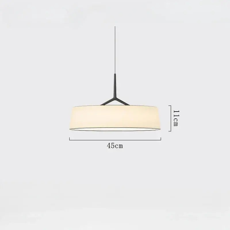 Minimalist brass and white fabric dama pendant lamp for kitchens
