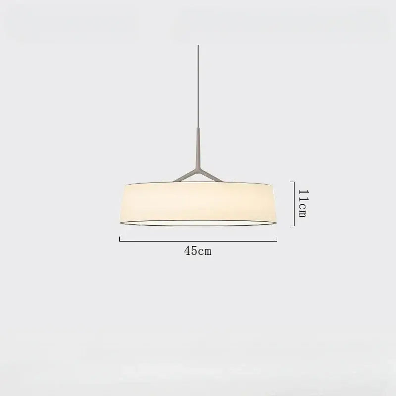 Minimalist brass and white fabric dama pendant lamp for kitchens
