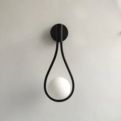 Minimalist brass glass ball wall sconce living room light
