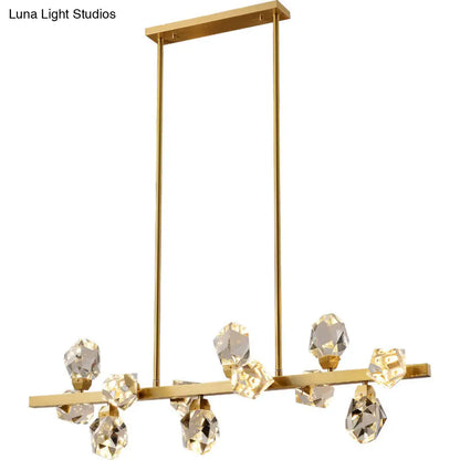DecorBites™ Minimalist Brass LED Gemstone Hanging Light for Dining Room - Crystal Island Lighting