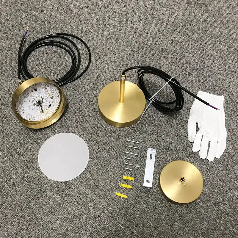 Minimalist brass led pendant lights for dining room