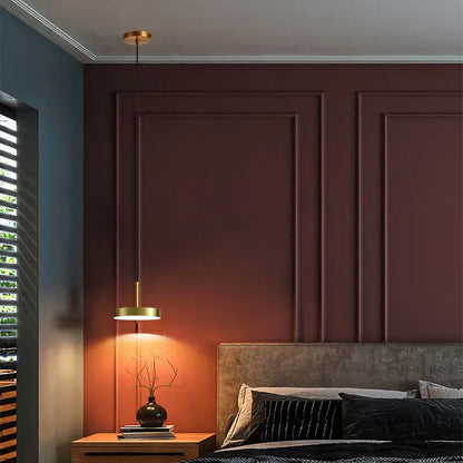 Minimalist brass led pendant lights for dining room