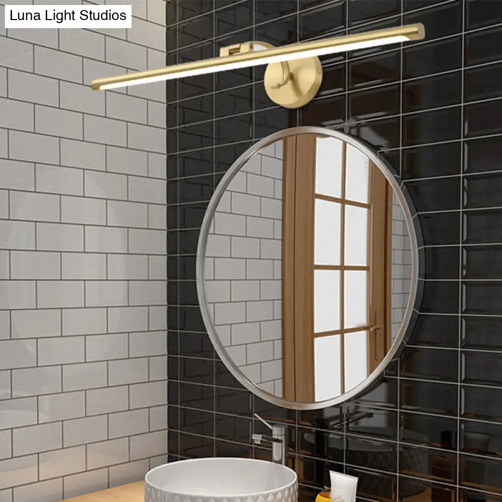 DecorBites™ Minimalist Brass LED Vanity Sconce for Linear Bathroom Lighting