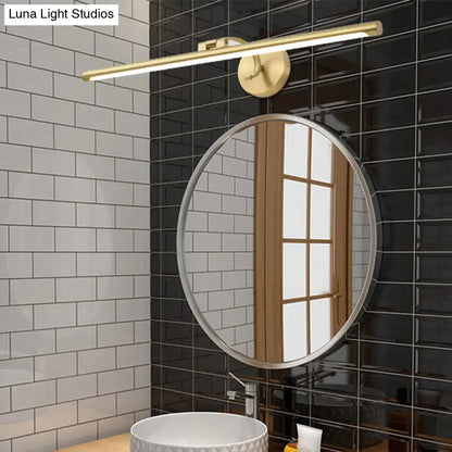 DecorBites™ Minimalist Brass LED Vanity Sconce for Linear Bathroom Lighting