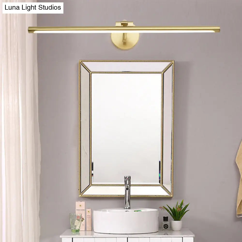 DecorBites™ Minimalist Brass LED Vanity Sconce for Linear Bathroom Lighting