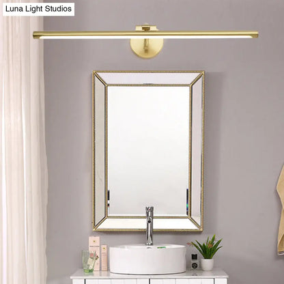 DecorBites™ Minimalist Brass LED Vanity Sconce for Linear Bathroom Lighting