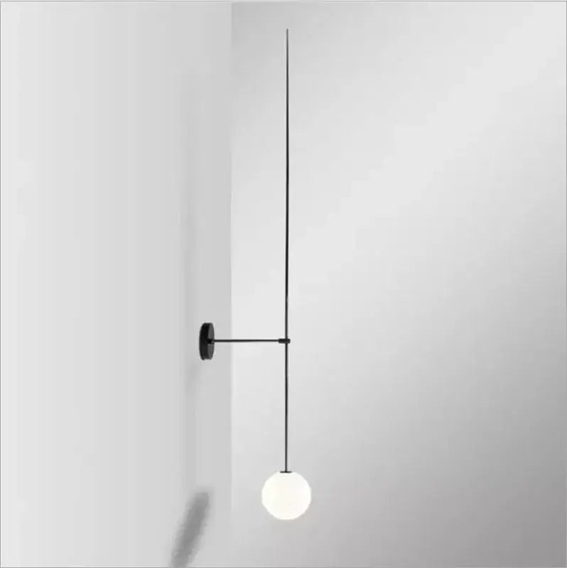 Minimalist brass led wall lights with frosted globe for bedroom