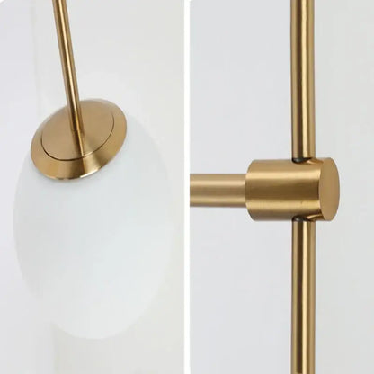 Minimalist brass led wall lights with frosted globe for bedroom