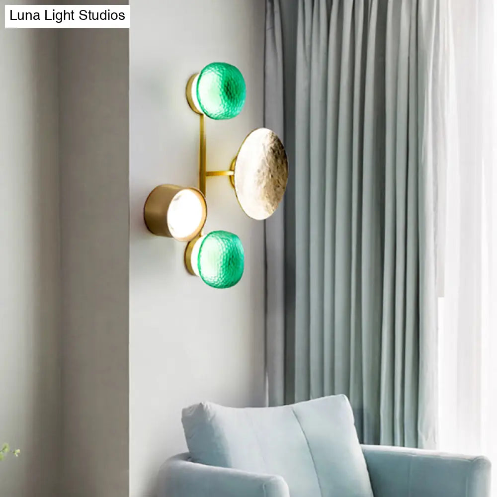 DecorBites™ Minimalist Brass Orbit Wall Sconce - 10"/12.5"/17" Wide Light Fixture with White Light