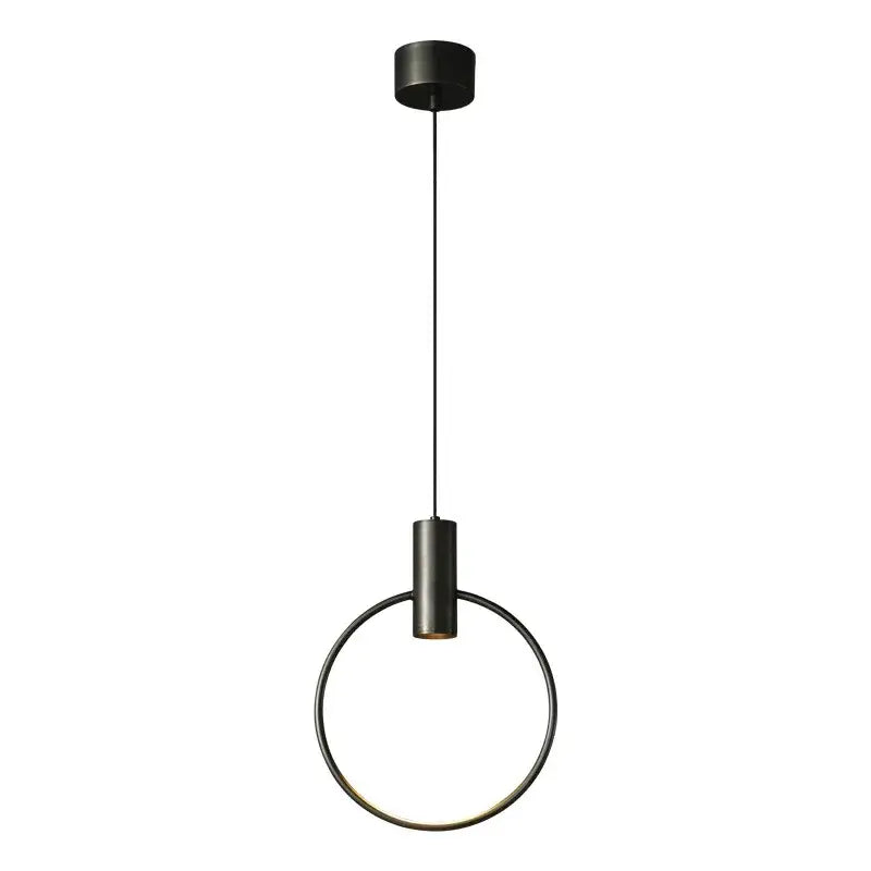 Minimalist brass ring chandelier bedroom gold pendant light