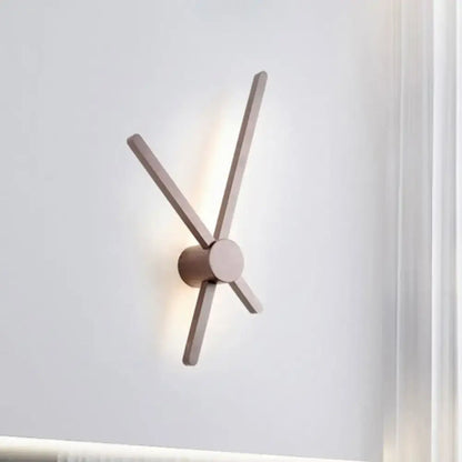 Minimalist brass wall light sconce – living room clock lighting