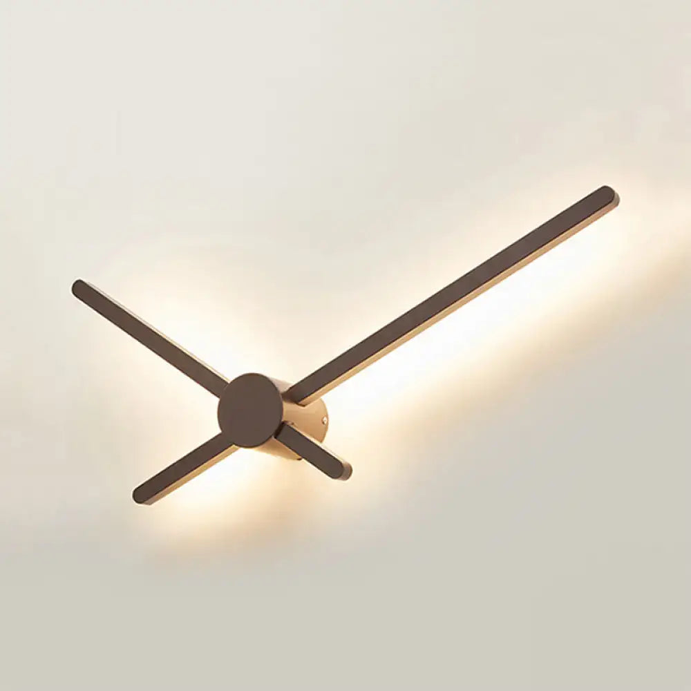 Minimalist brass wall light sconce – living room clock lighting